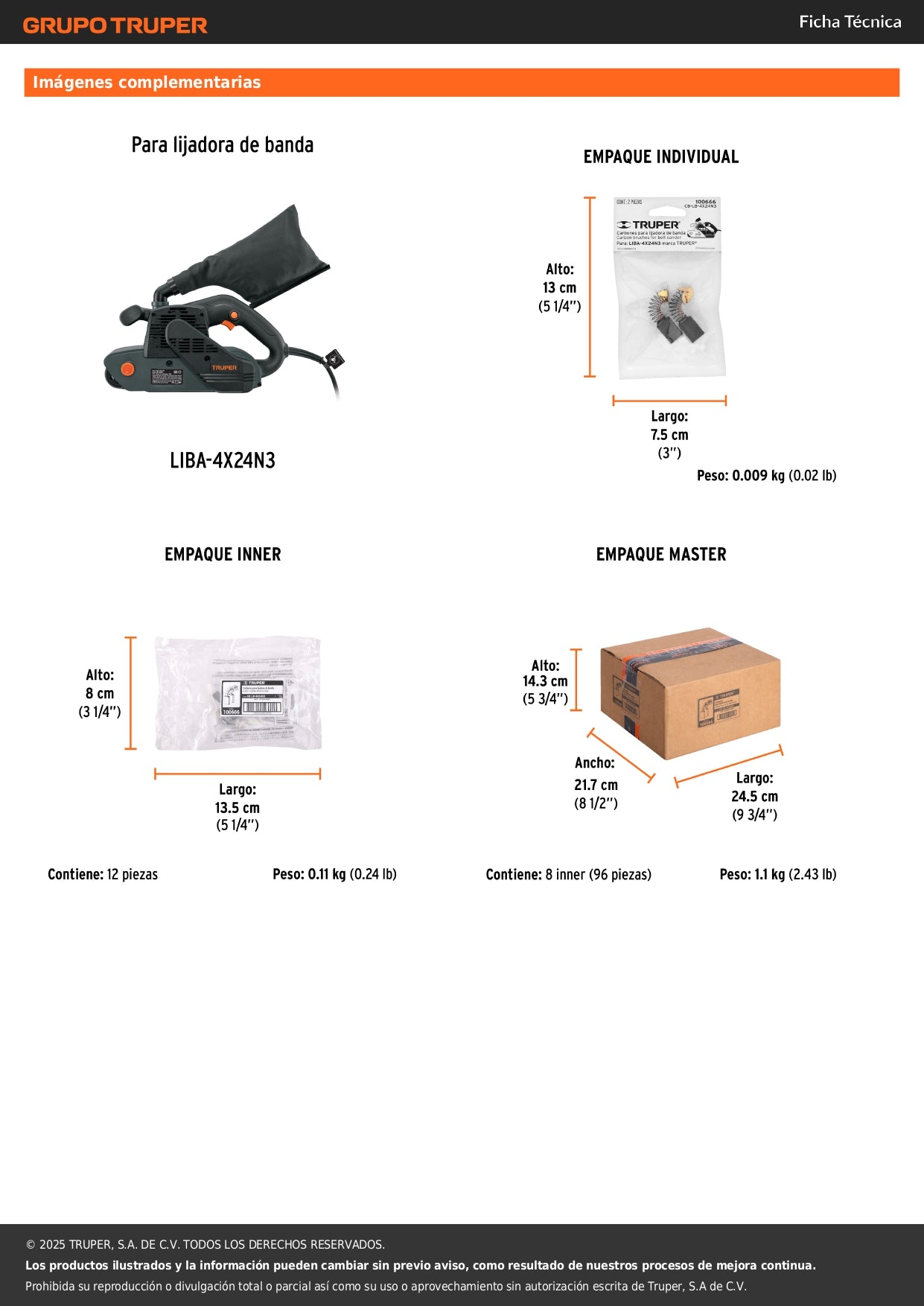 Bolsa con 2 carbones de repuesto para LIBA-4X24N3