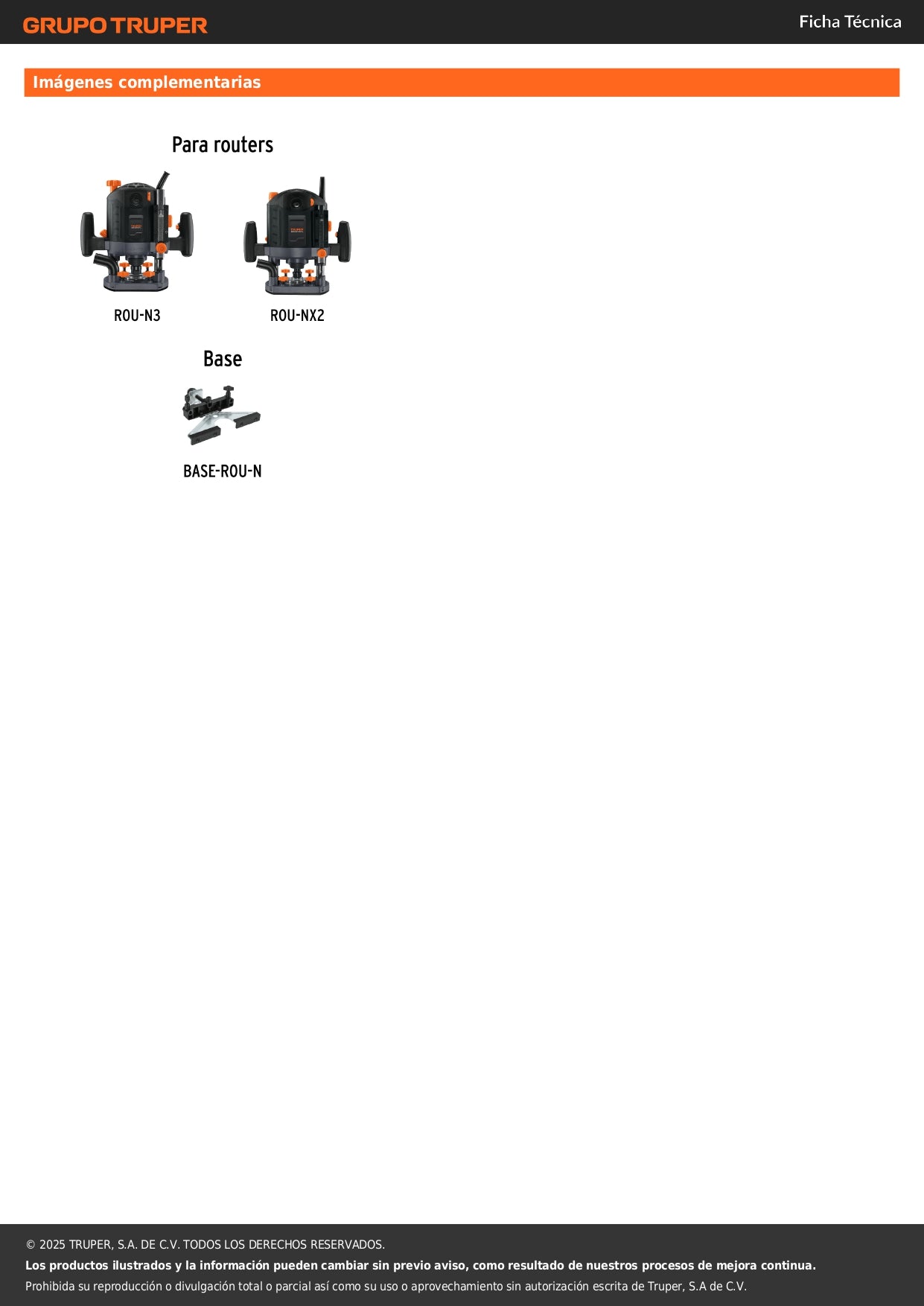 Guía paralela para ROU-NX3, ROU-NX2 y ROU-N3, TRUPER