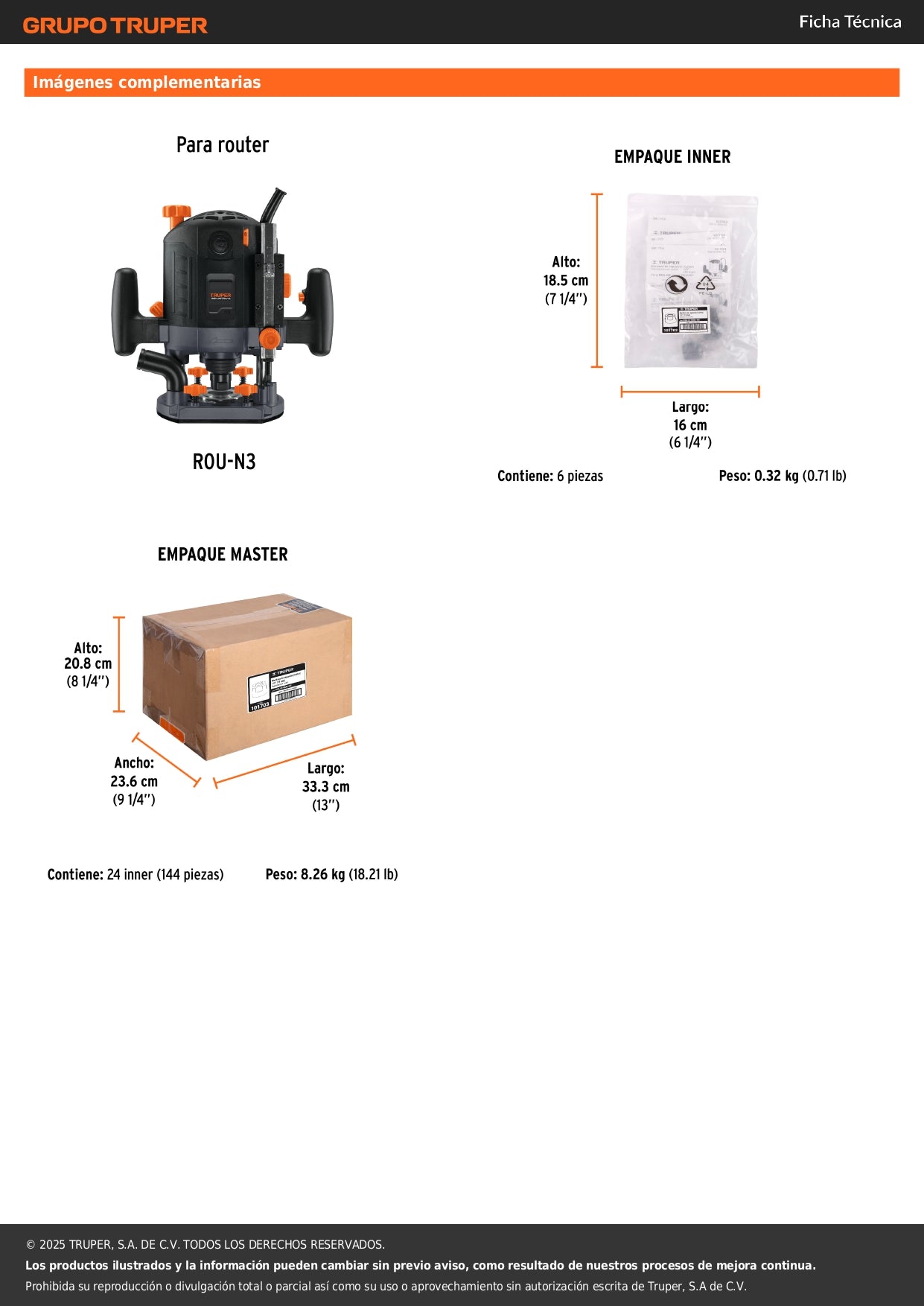 Collet de 1/2" para ROU-N3, TRUPER