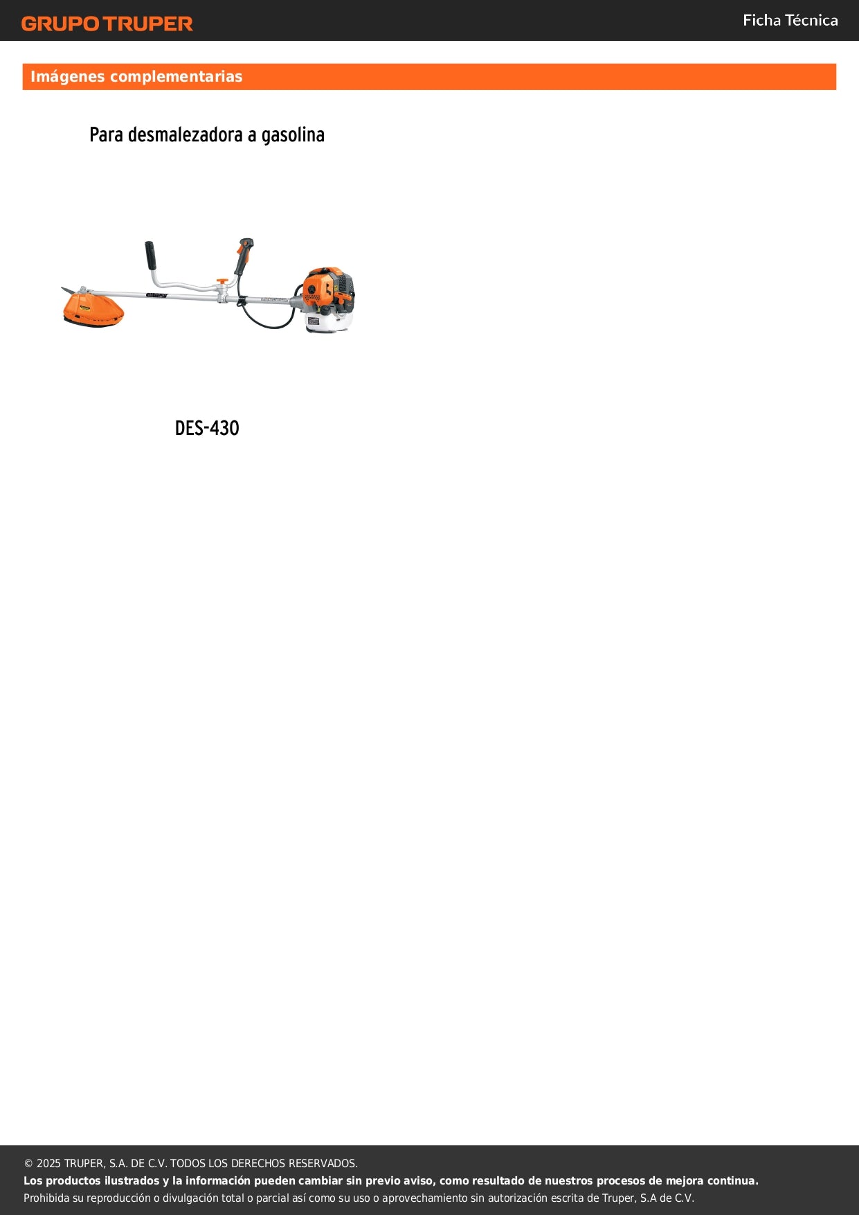 Kit de mantenimiento para carburador para DES-430, Truper