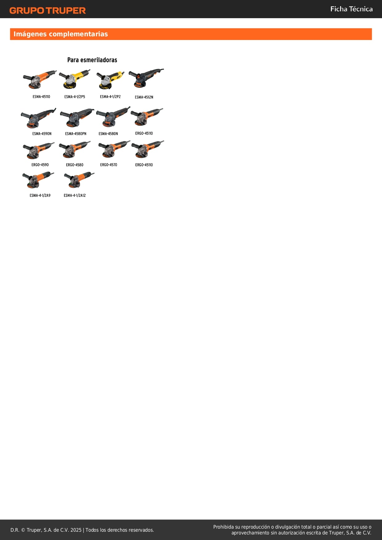 Brida exterior para esmeriladoras angulares Grupo 1, Truper