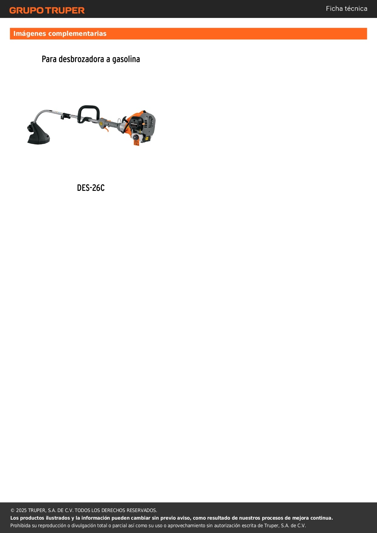 Kit de mantenimiento para carburador para DES-26C, Truper