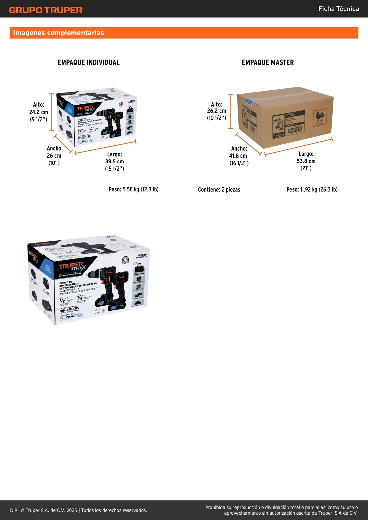 Combo Rotomartillo y Destornillador de Impacto 20V MAX Brushless - Kit Completo con 51 Accesorios y Maleta - Solución Profesional para Perforación y Atornillado MAXCOM-20