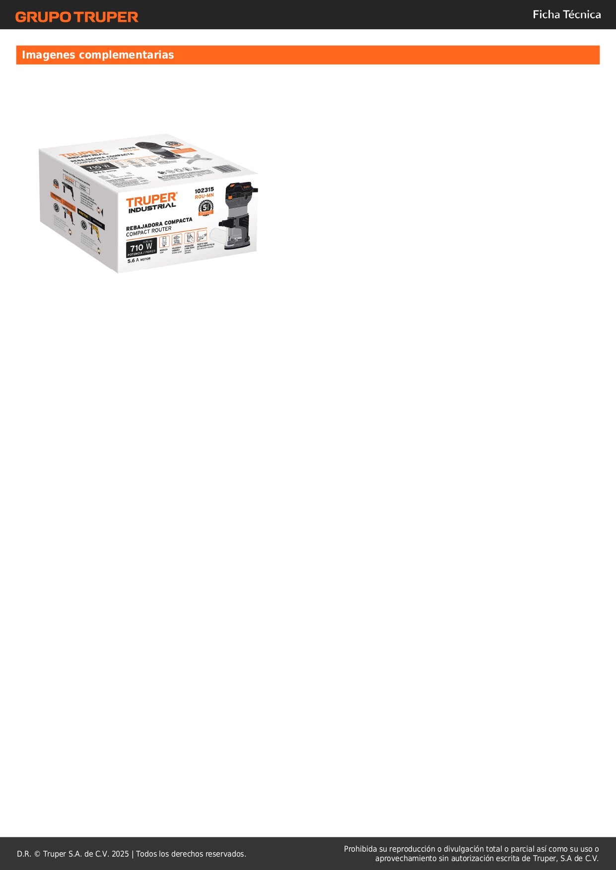 Router Rebajadora Industrial TRUPER 710W 3/4HP - Herramienta Profesional para Carpintería y Trabajos de Precisión en Madera - Modelo ROU-MN