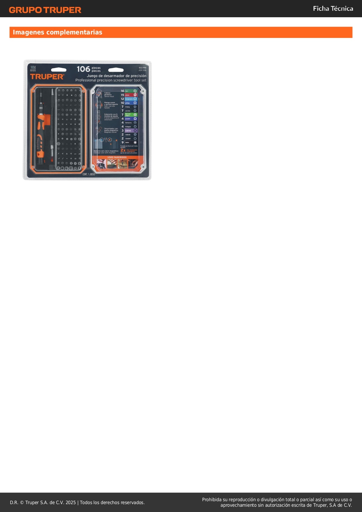 Desarmador de Precisión JOY-106 con 106 Puntas Intercambiables - Kit Profesional para Electrónica y Reparaciones