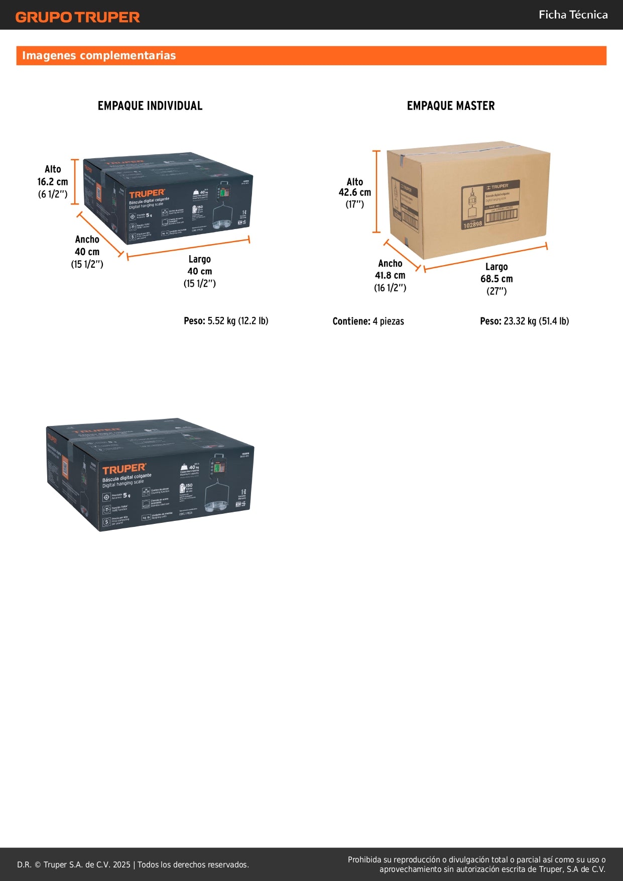 Báscula Electrónica Colgante Comercial 40kg Recargable con Charola Acero Inoxidable - Pesaje Preciso para Comercios y Mercados