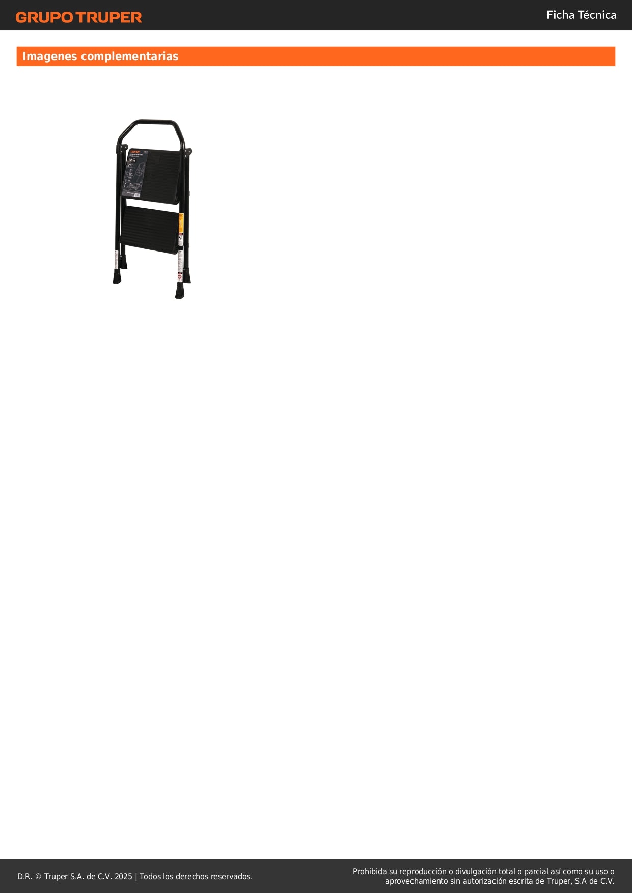 Escalera Tubular Plegable 2 Peldaños Truper ESTU-2 - Antiderrapante con Barandal Ergonómico para Trabajos en Altura Seguros y Cómodos