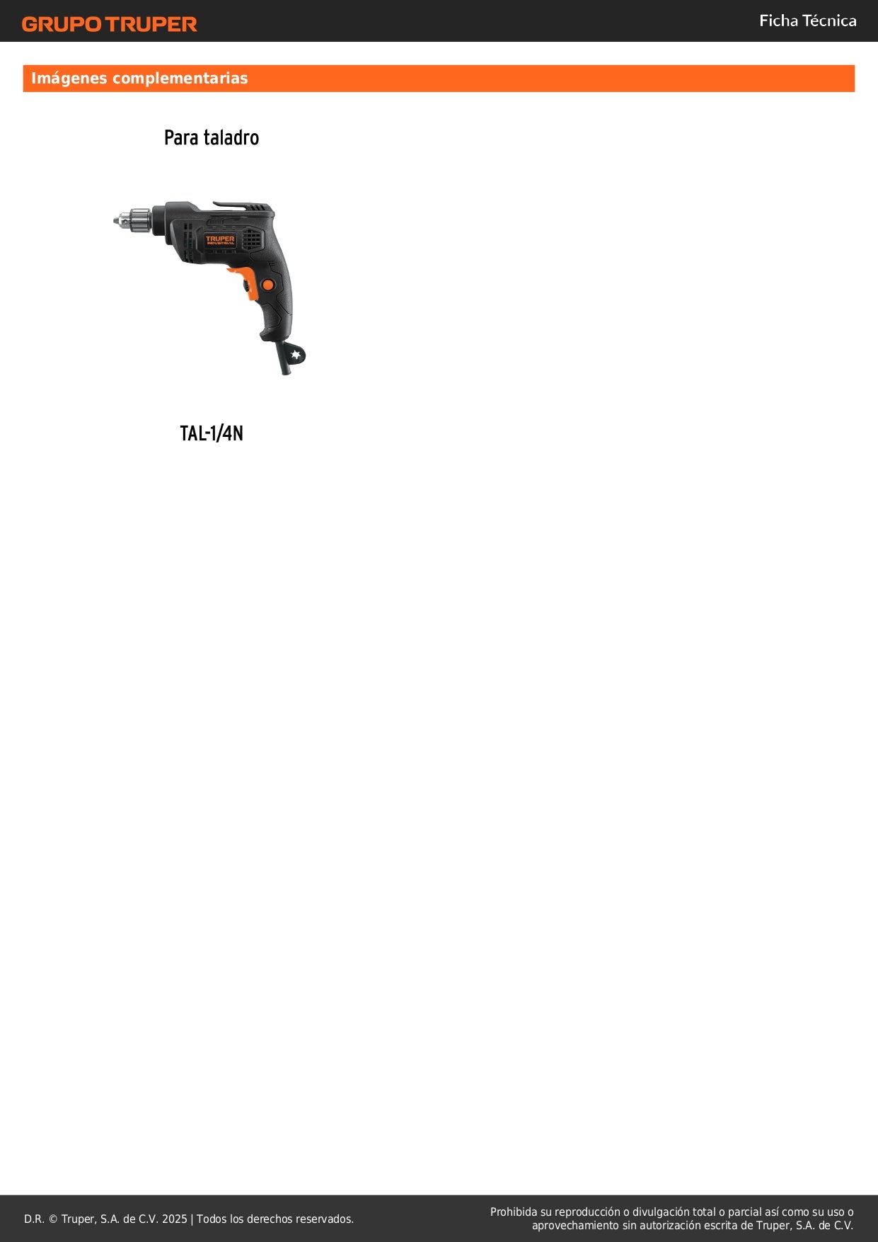 Interruptor de repuesto para TAL-1/4N, Truper