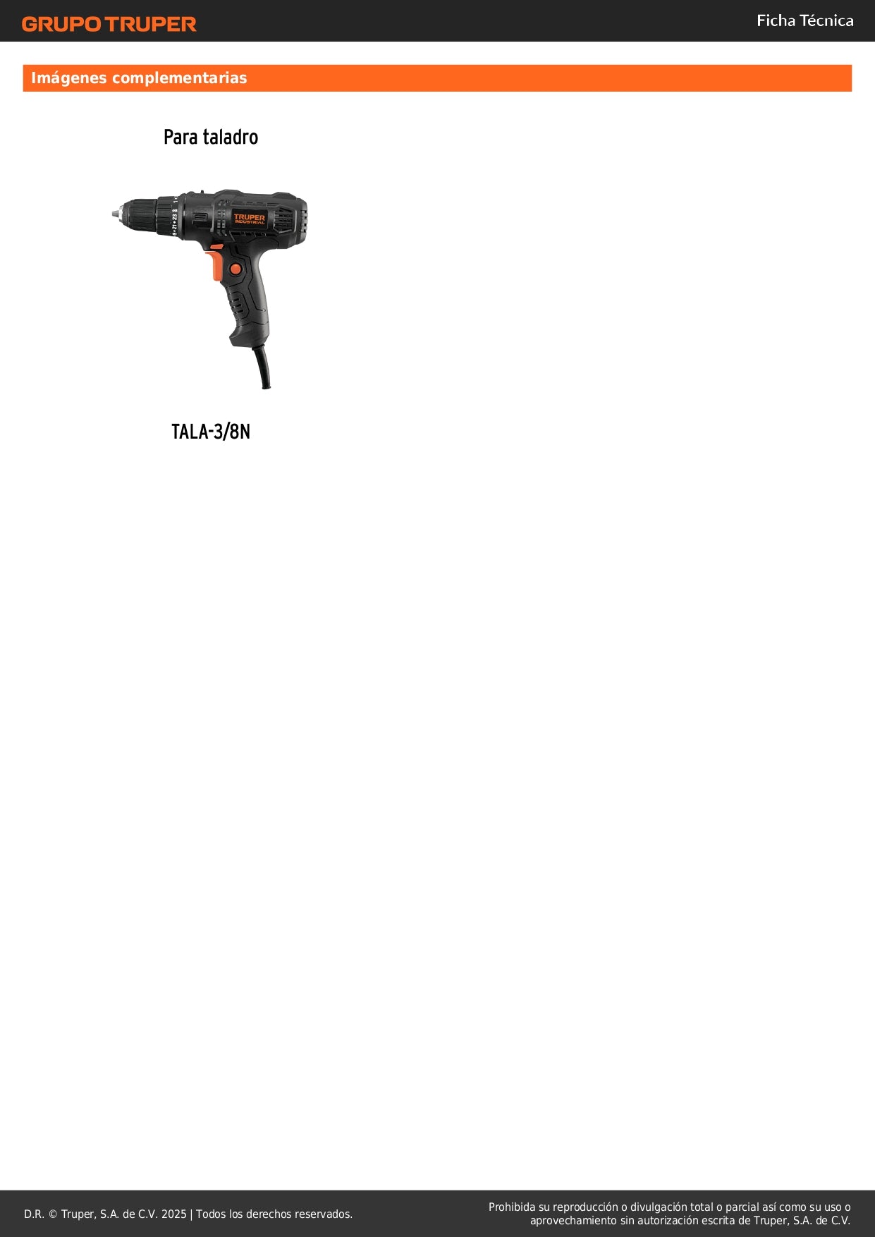 Interruptor de repuesto para TALA-3/8N, Truper