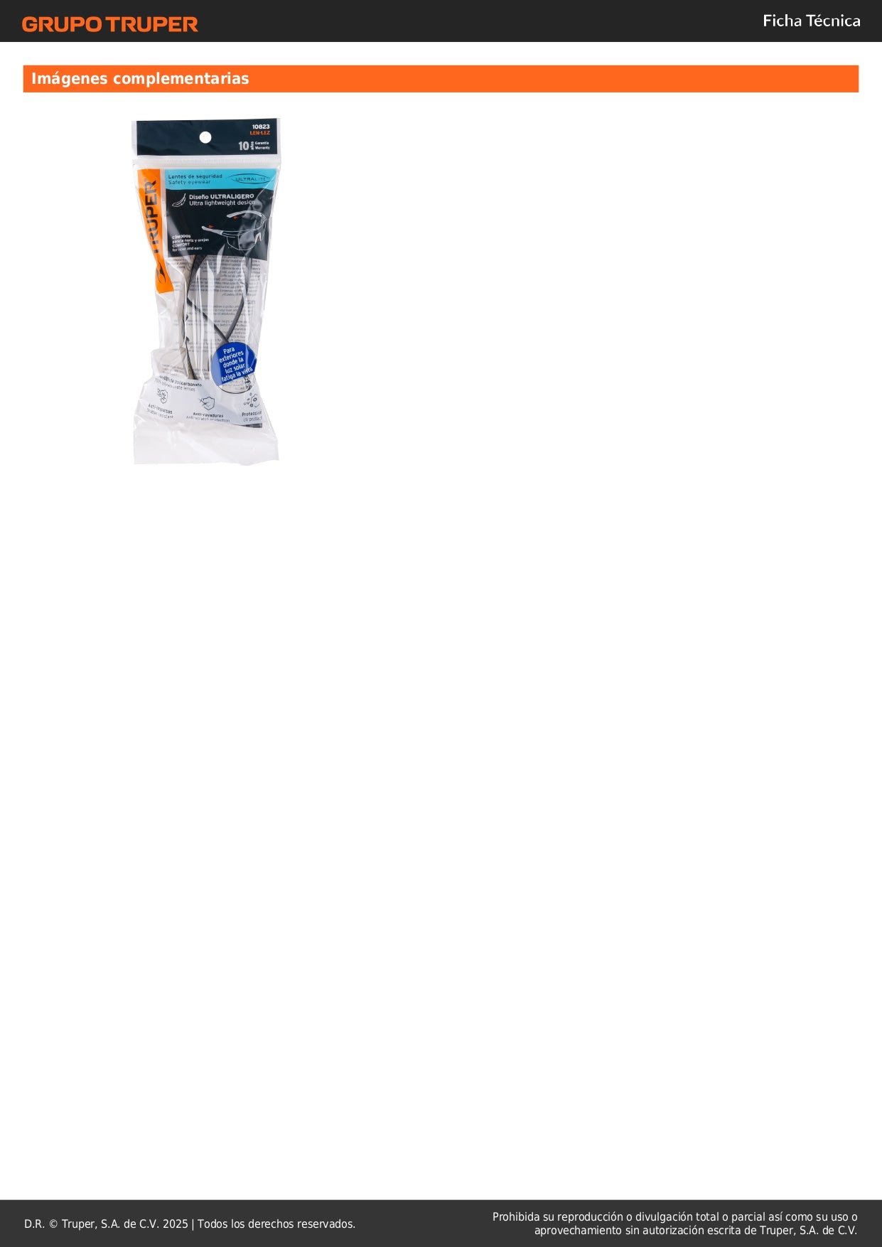 Lentes de Seguridad Truper Ultralite Espejo Azul - Protección UV Antirayadura Policarbonato - Solución Profesional para Industria Construcción Taller - LEN-LEZ