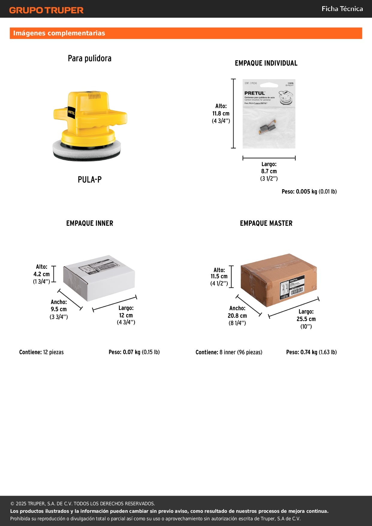 Pulidora roto-orbital 10", 110W, PRETUL
