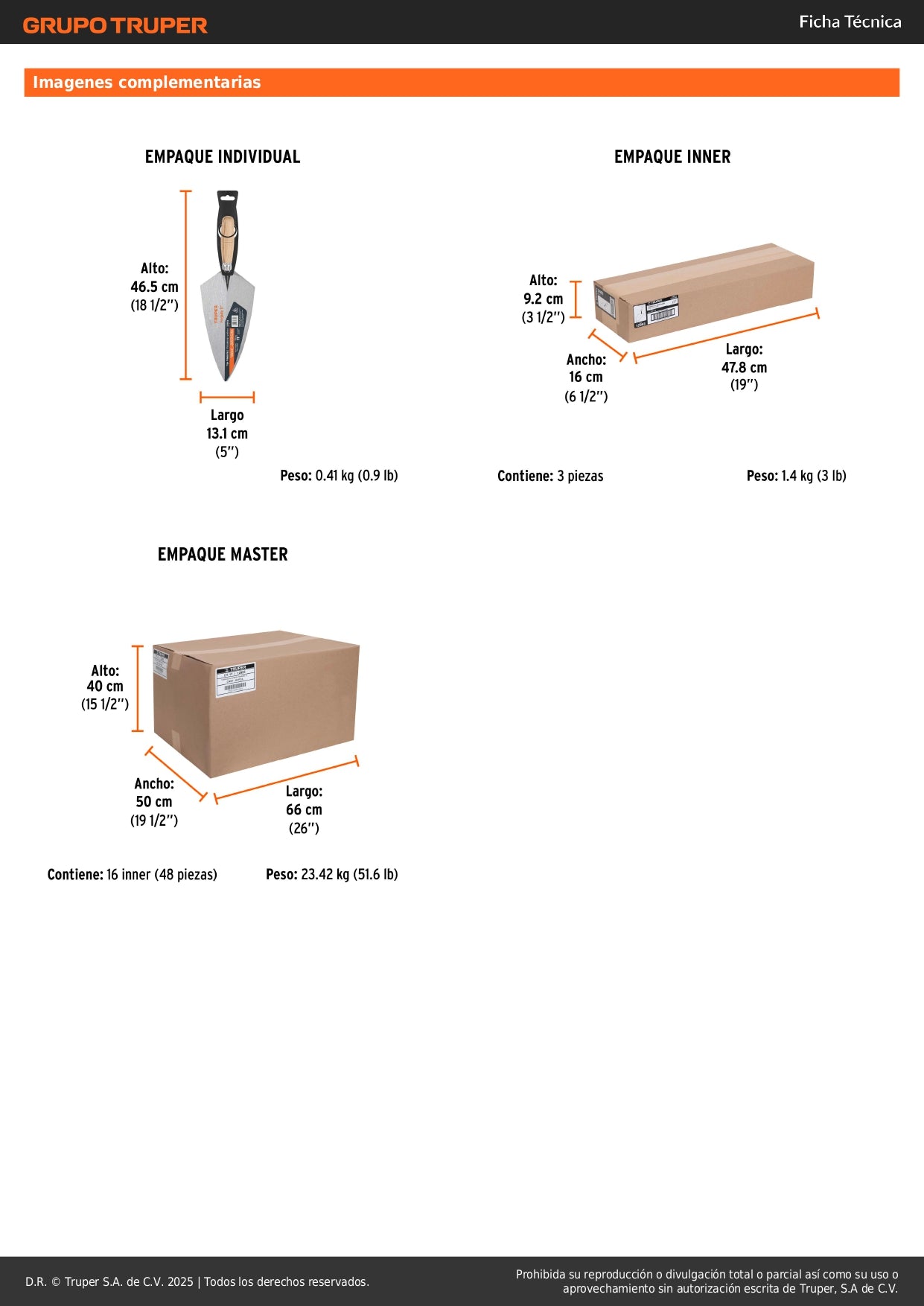 Cuchara de Albañil 11" Forjada TRUPER CT-11 - Acero Templado para Aplicación Profesional de Mortero y Cemento - Mango Reforzado Resistente al Desgaste
