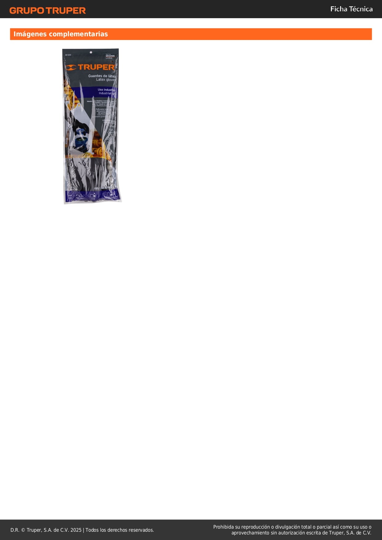 Guantes de Látex Industriales TRUPER GU-323 - Protección Química Antiderrapante con Puños Largos