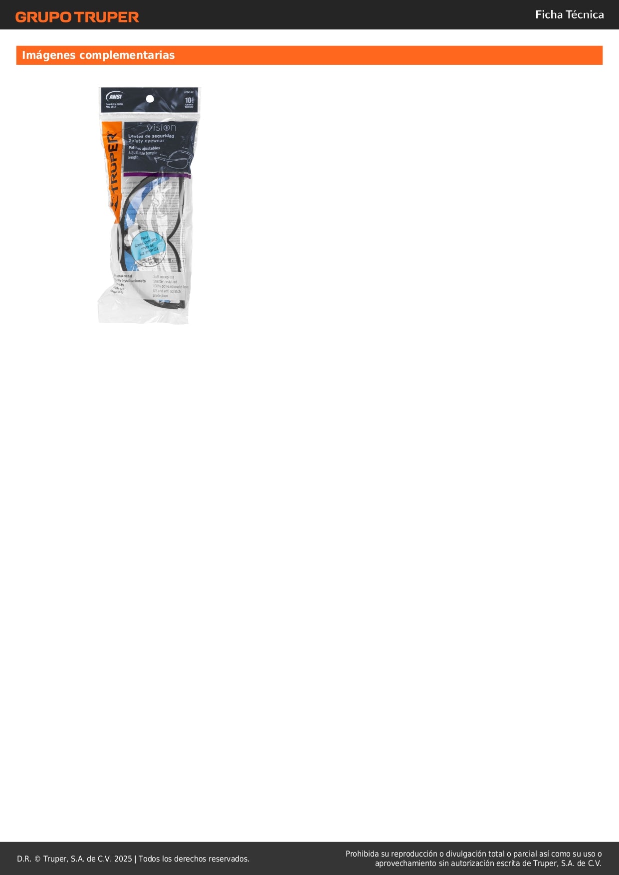 Lentes de Seguridad Azules Truper Vision LEDE-SZ - Protección UV Policarbonato Antirayadura para Industria Construcción Taller