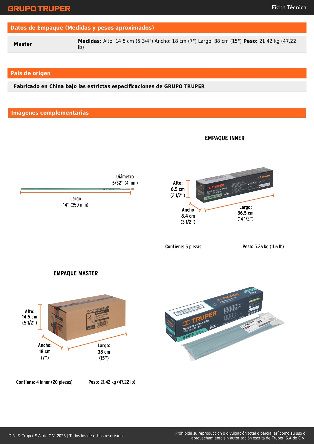 Electrodos para Soldadura 6013 5/32" Truper 1kg - Solución Profesional para Estructuras Ligeras, Láminas Delgadas y Herrería - Arco Estable Sin Porosidad E6013-5