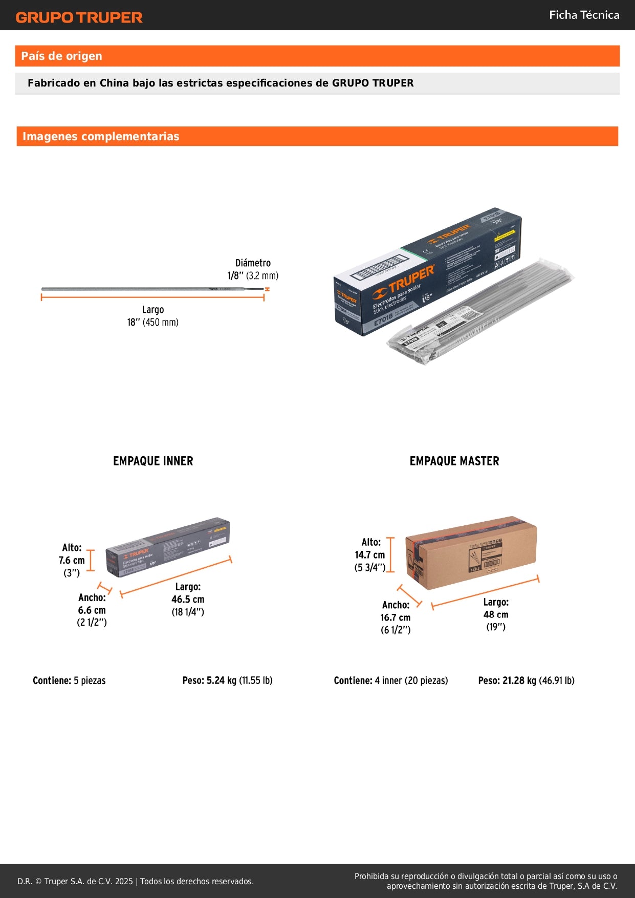 Electrodos de Soldadura 7018 1/8 Pulgada Truper E7018-4 - Soldadura Profesional Bajo Hidrógeno para Estructuras Pesadas y Construcción Industrial - 1kg