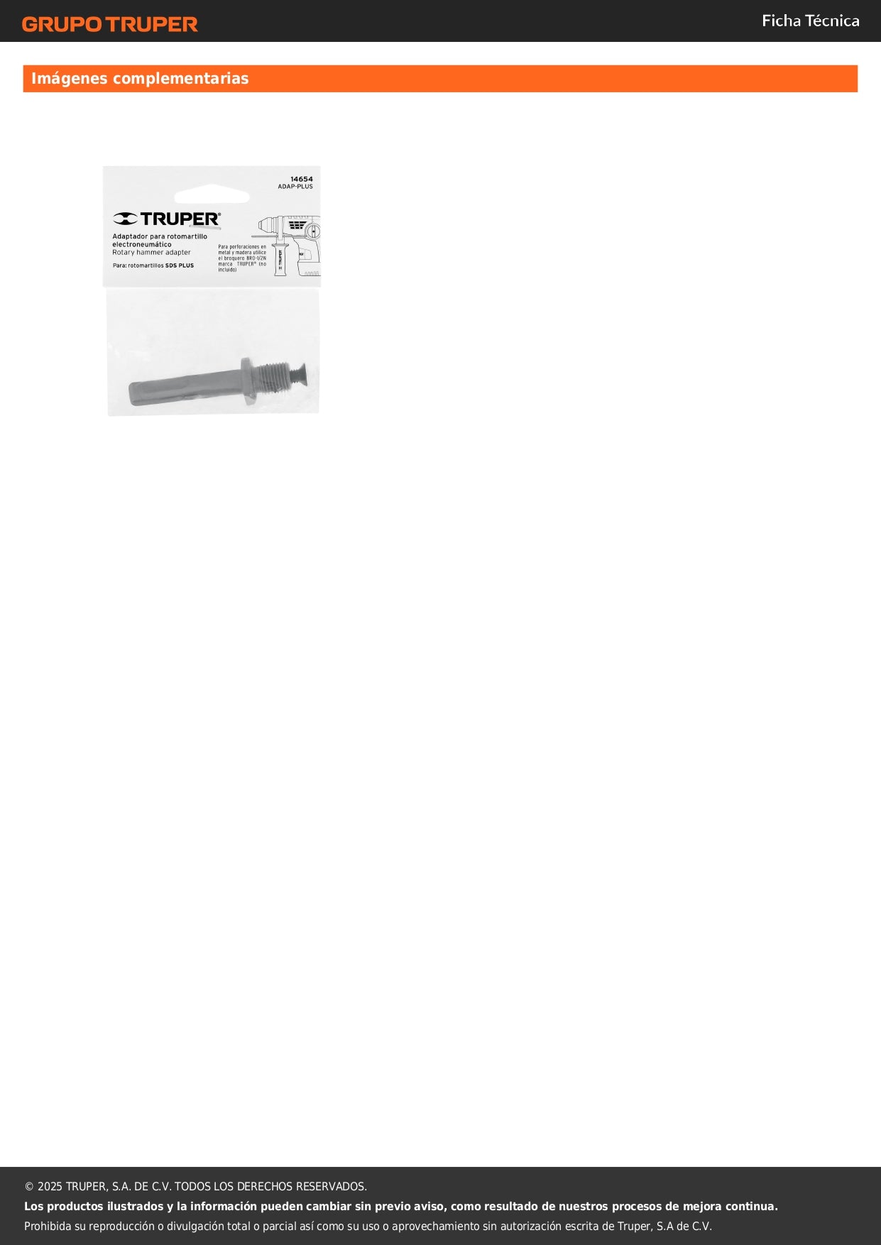 Adaptador SDS Plus para broquero de 1/2", TRUPER