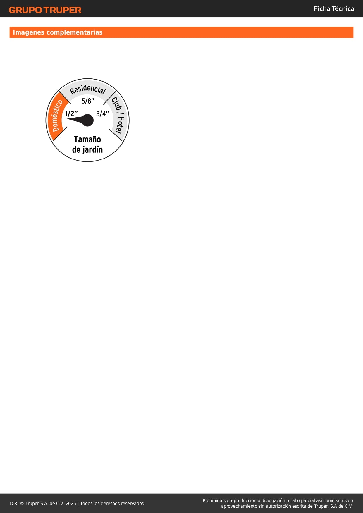 Manguera Reforzada 1/2" x 25m Truper MAN-25X1/2R - 3 Capas con Conexiones Metálicas Anti-Deformación para Riego Doméstico