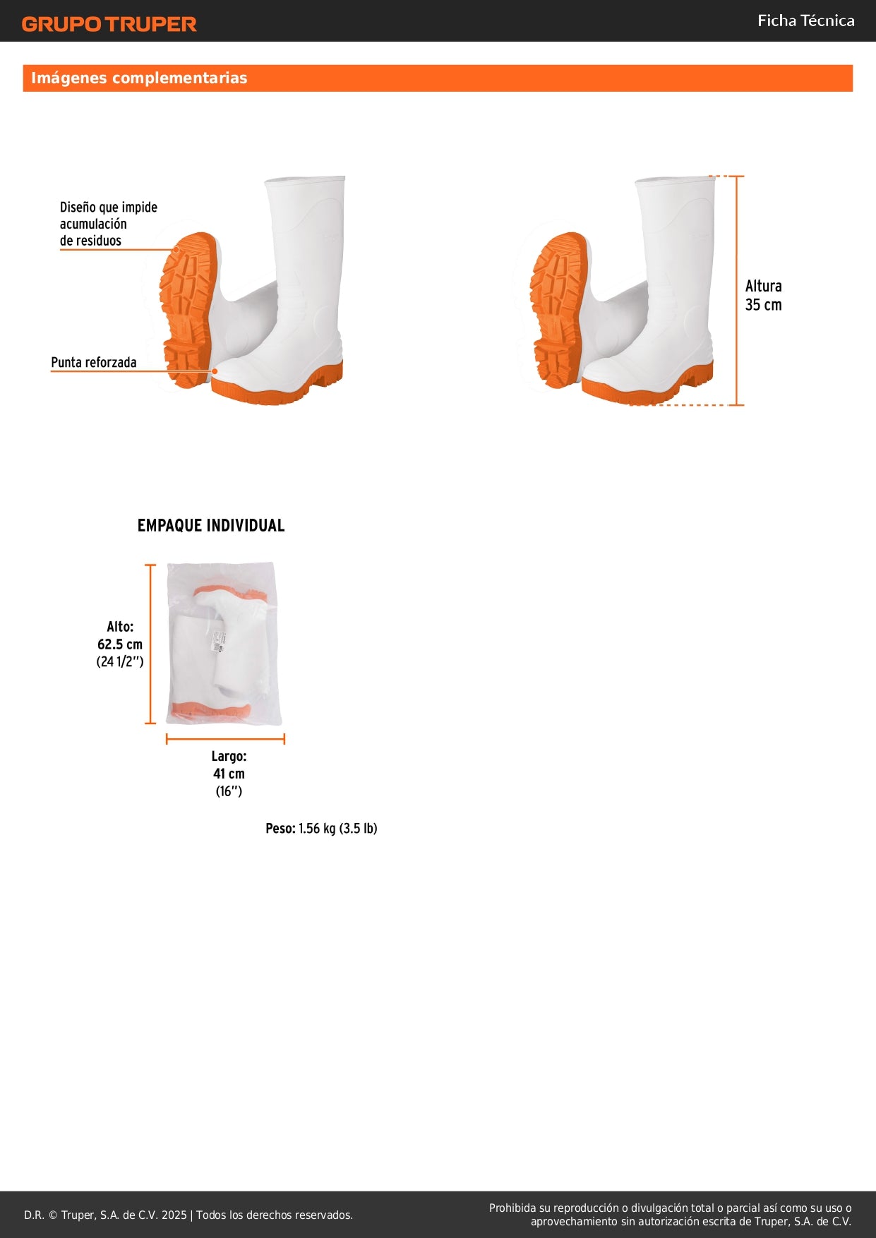 Botas sanitarias # 25, Truper