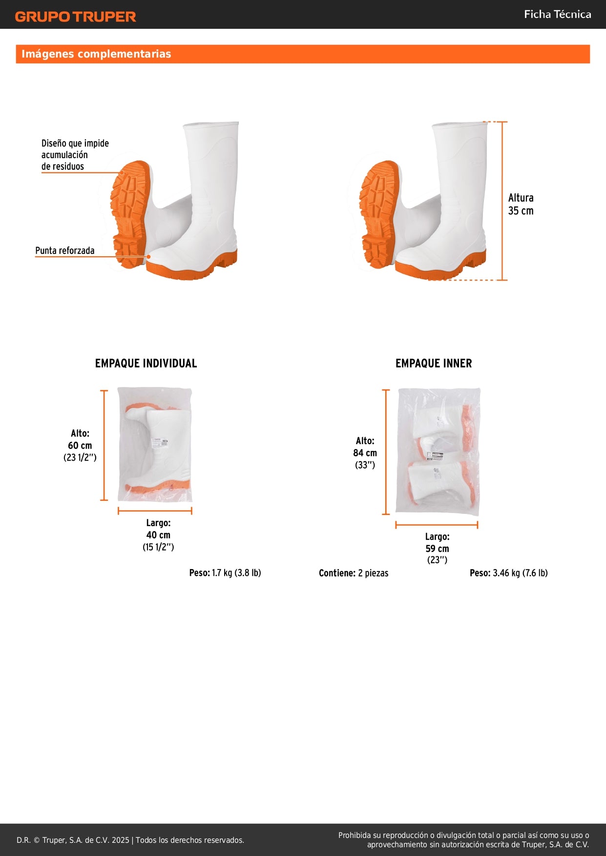 Botas sanitarias # 26, Truper