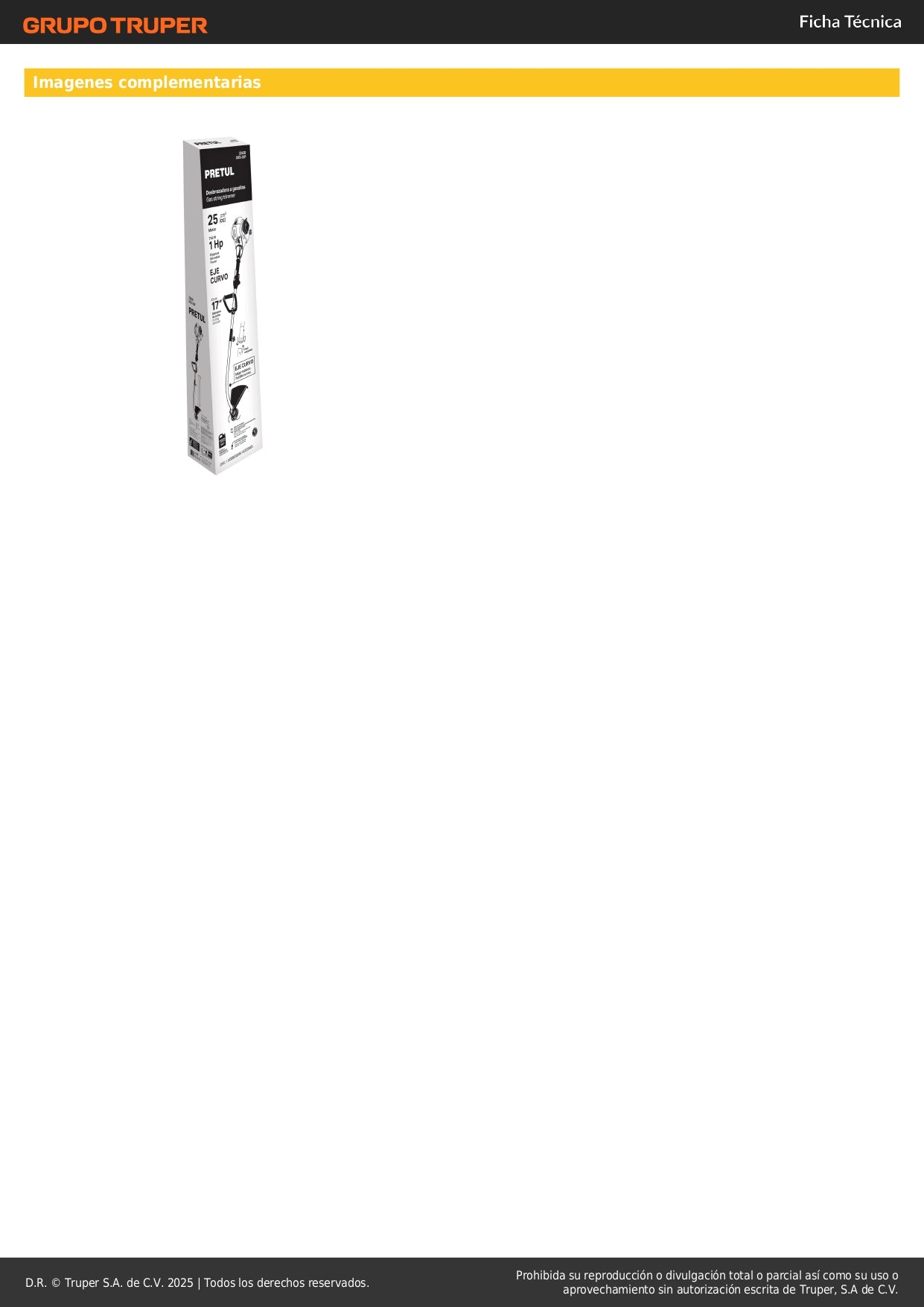 Desbrozadora Gasolina 25cc Eje Curvo DES-25P - Corte Césped Residencial y Maleza - Motor 1HP 2 Tiempos Mango D