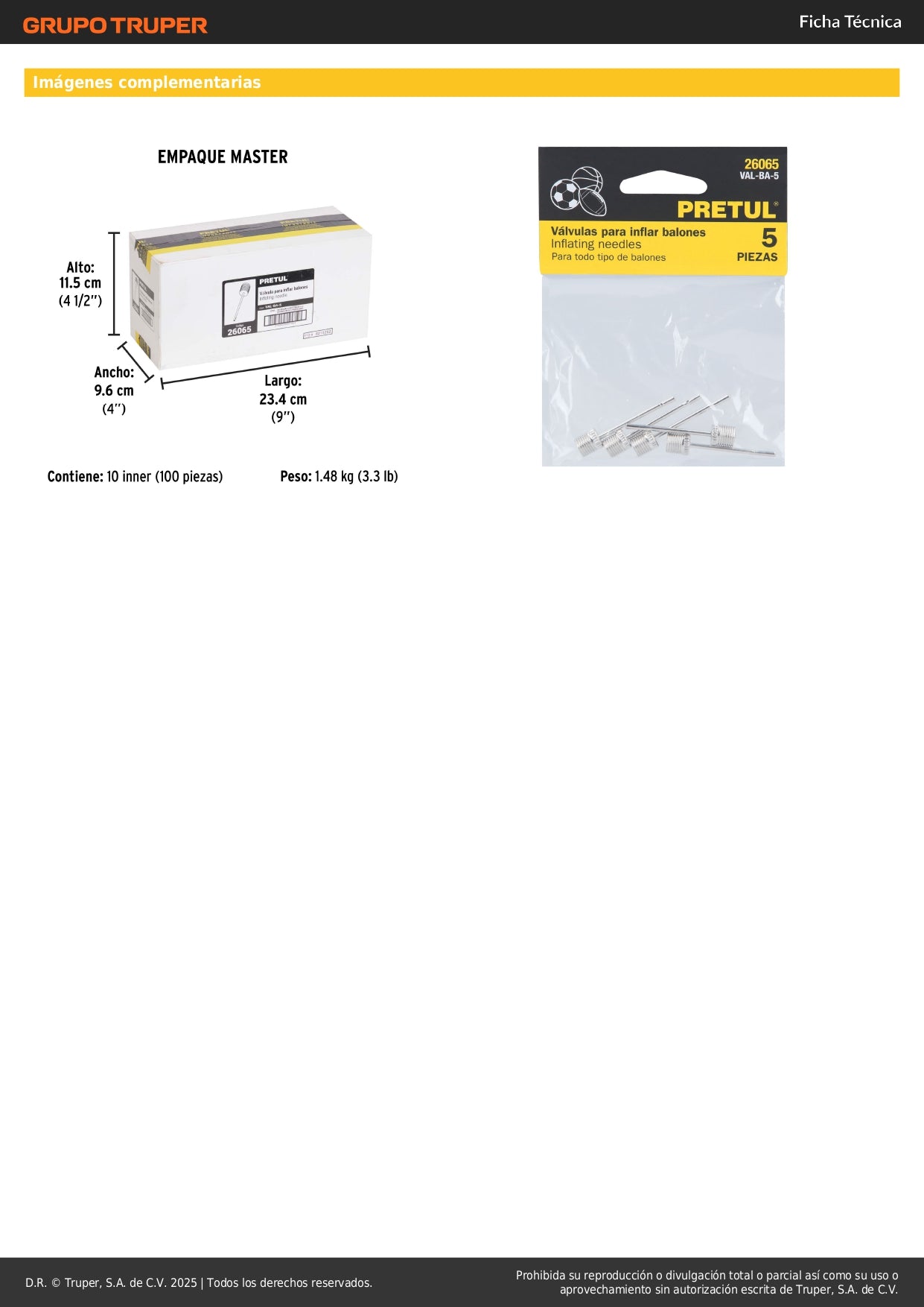 Kit 5 Válvulas Profesionales PRETUL para Inflar Balones - Aguja Acero Inoxidable - Solución Completa Inflado Deportivo