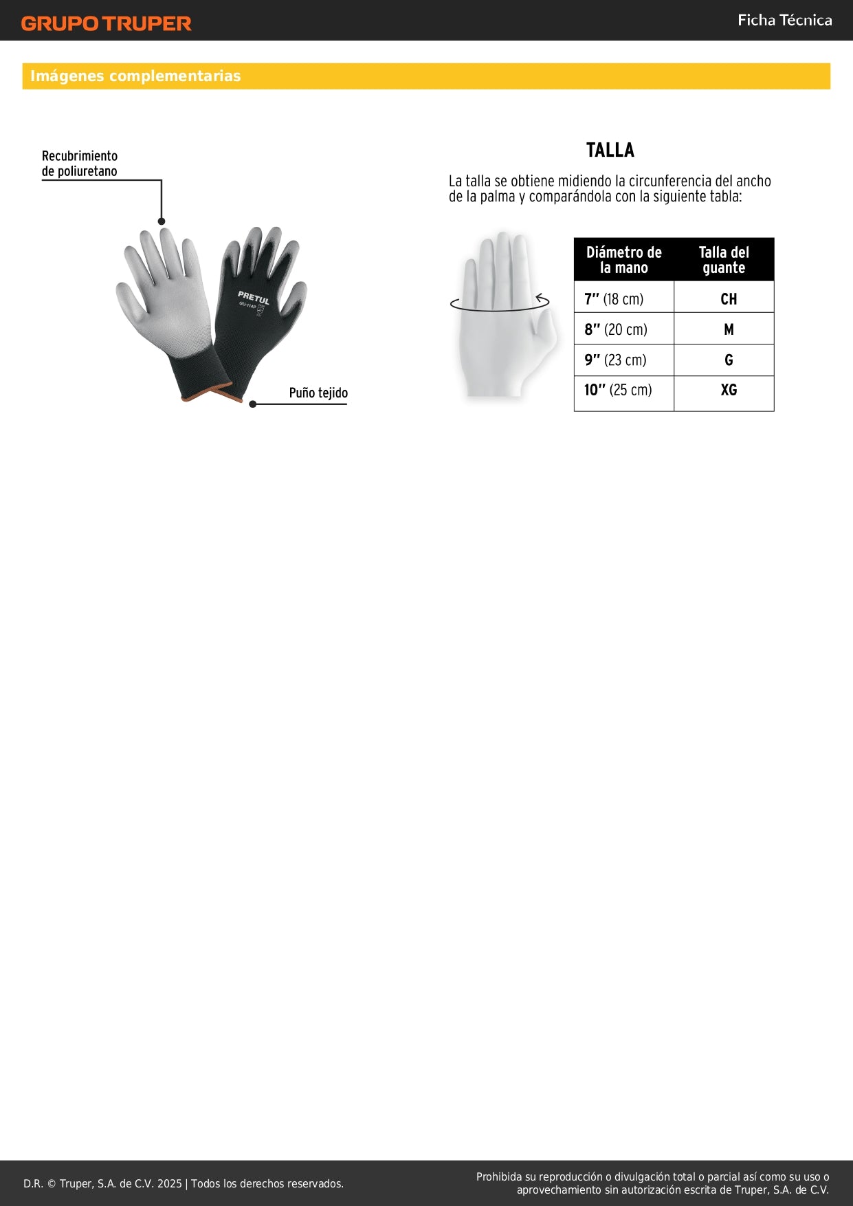 Guantes de Nylon con Recubrimiento Poliuretano XG Pretul GU-114P - Máxima Destreza y Sensibilidad para Trabajo de Precisión