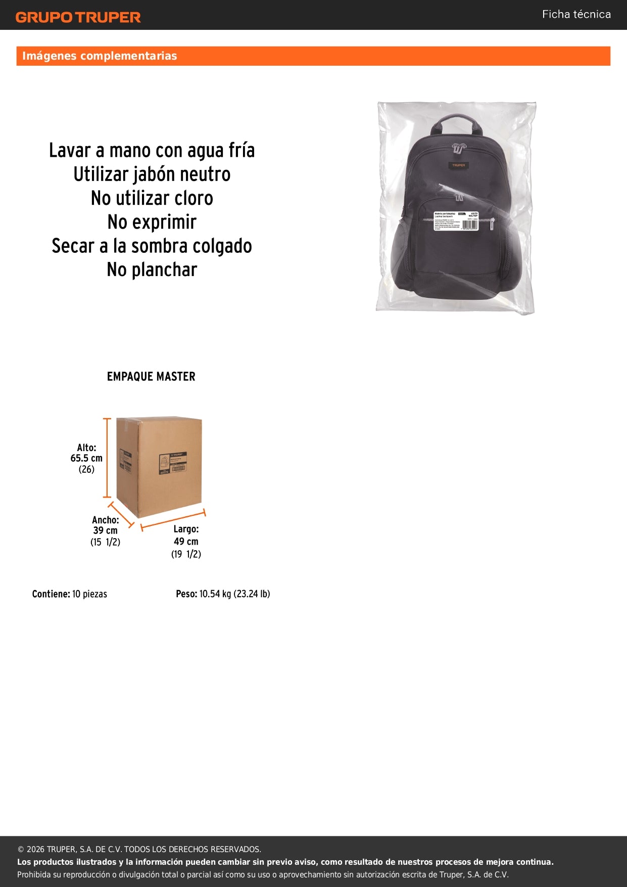 Mochila para laptop, TRUPER