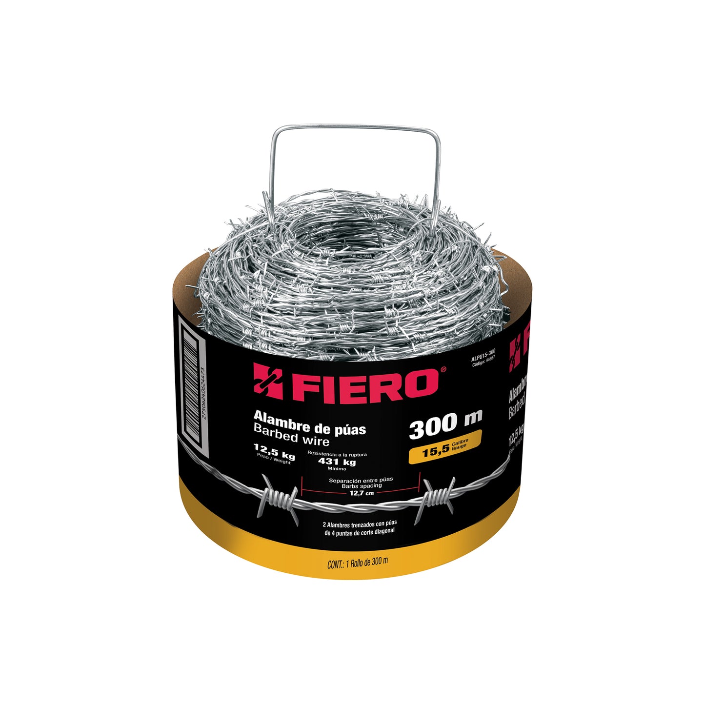 Alambre de Púas Calibre 15.5 Galvanizado Rollos 100, 300, 360 Metros Cerca de Protección Reforzada