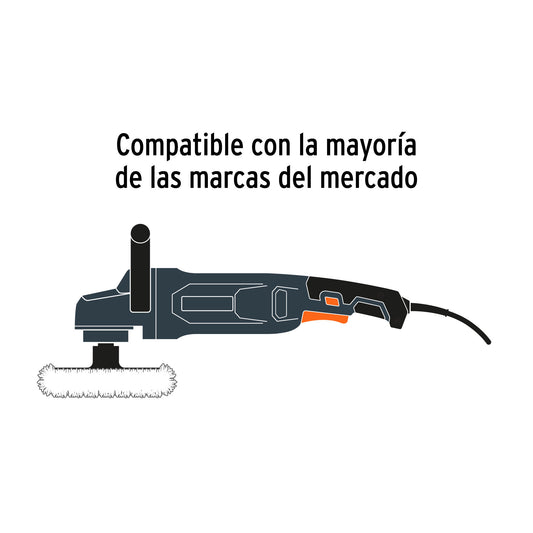 Borla para pulir lana trenzada de 8" hook and loop, TRUPER