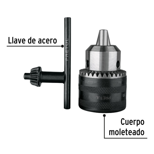 Broquero 1/2" con llave, PRETUL