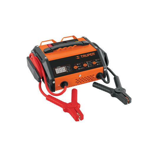 Cargador de Baterías Profesional CARBA-50X 15A Arrancador 75A - Diagnóstico Automático 6V/12V/24V para Auto Camión Motocicleta