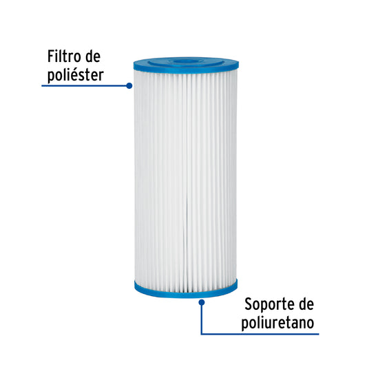 Cartucho de Repuesto CARFIL-P2 FOSET - Filtro de Poliéster Anti-Sedimentos para Tuberías - Evita Obstrucciones en Regaderas y Llaves