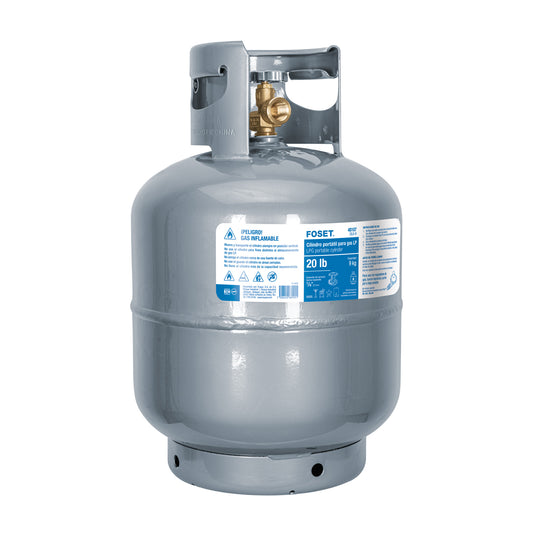 Cilindro Tanque Gas LP 20lb (9kg) FOSET - Portátil Acero Parrillas Asadores Estufas
