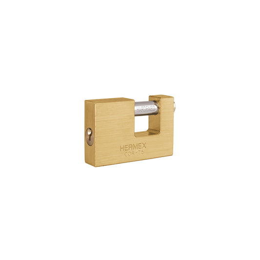 Candado Antipalanca 75mm Latón HERMEX | Seguridad Profesional Llave Tradicional
