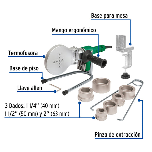 Termofusora Foset 1000W PPR - Soldadora Tubería Plástica Profesional Plomería