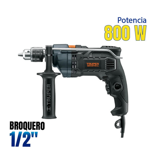 Rotomartillo TRUPER Industrial 1/2" 800W ROTO-1/2N9 - Motor Baleros Bolas Caja Aluminio