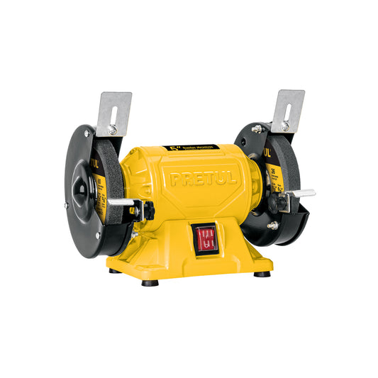 Esmeril de Banco Pretul 5 Pulgadas 1/6 HP - Motor Inducción Profesional para Afilado y Desbaste de Herramientas - Base Antivibración - EBA-5P