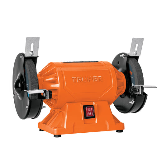 Esmeril de Banco 6 Pulgadas Truper EBA-6 - Motor 1/2 HP 370W - Reduce Vibración - Ideal para Afilado y Desbaste Profesional
