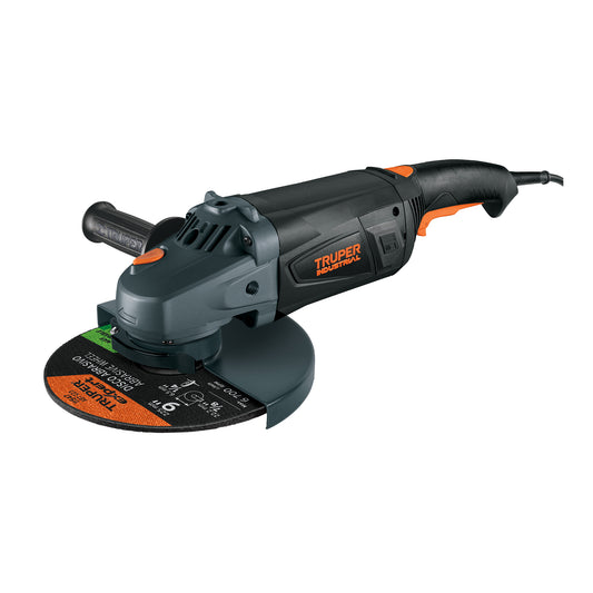 Esmeriladora Angular 9 Pulgadas 2350W TRUPER INDUSTRIAL ESMA-9N2 - Motor Potente con Baleros de Bolas y Mango Ergonómico