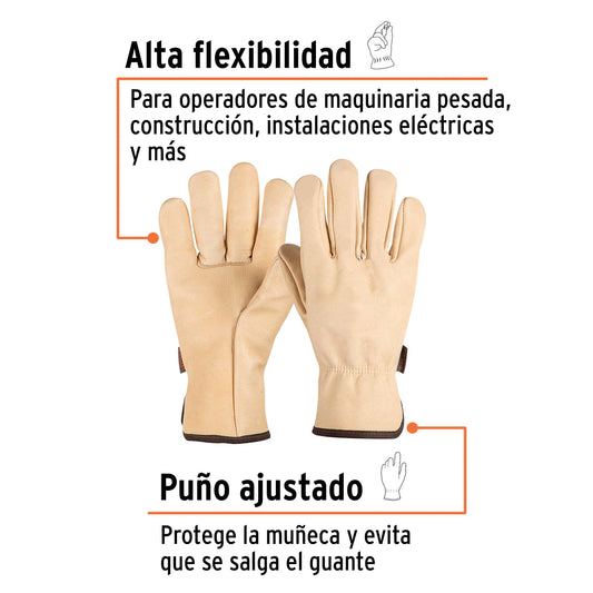 Guantes de Piel de Res TRUPER GU-273 - Protección Profesional para Jardinería y Mantenimiento Industrial