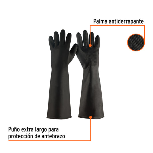 Guantes de Látex Industrial XG Truper GU-324 - Protección Química Antiderrapante con Puños Extra Largos
