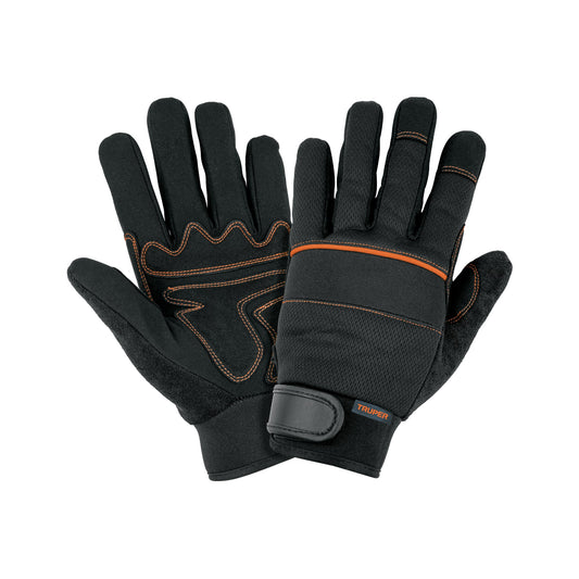 Guante Mecánico Antivibraciones TRUPER GU-675 - Protección Profesional contra Vibraciones y Fatiga en Manos - Refuerzo Carnaza Sintética