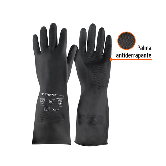 Guantes de Neopreno Químicos TRUPER GU-813 - Resistentes a Ácidos, Solventes y Aceites - Protección Industrial Antiderrapante
