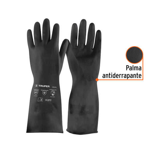 Guantes de Neopreno Resistentes a Químicos XG Truper GU-814 - Protección Profesional contra Ácidos, Solventes y Aceites