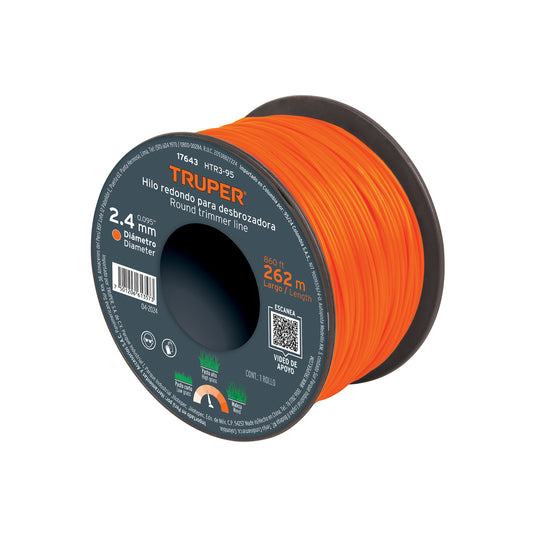 Hilos redondos para desbrozadora en carrete, 3 lb