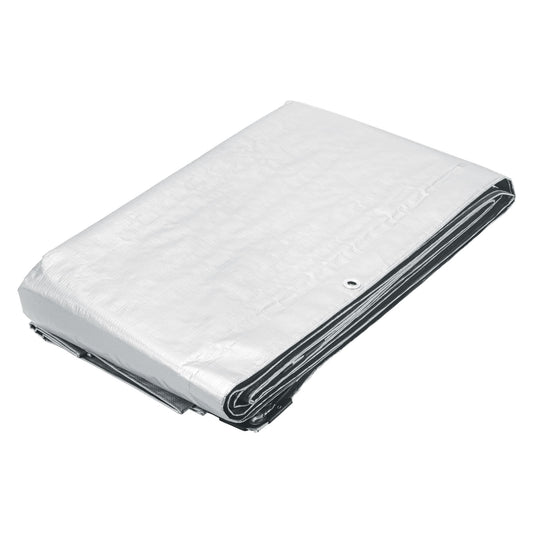 Lona Impermeable PRETUL 6x12m Blanca 110g/m² - Protección Total para Autos, Piscinas y Muebles Exterior - Reforzada con Ojillos Aluminio
