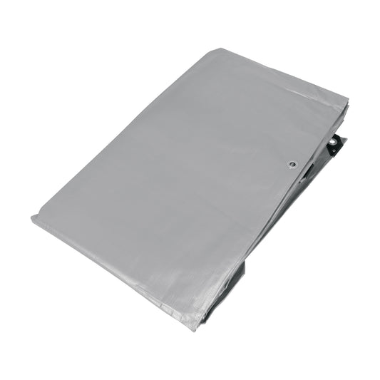 Lona Polietileno Reforzada 4x7m Gris 180g/m² TRUPER - Protección UV Resistente Rasgaduras Impermeabilización
