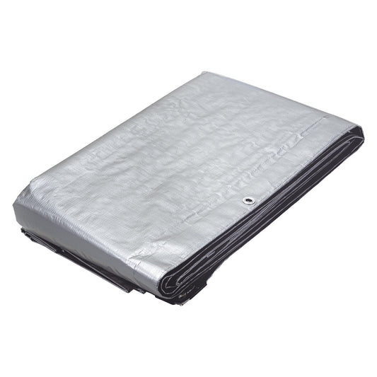 Lona de Polietileno Reforzada TRUPER 5x6m Gris 180g/m² - Protección UV Resistente a Rasgaduras y Moho para Exteriores