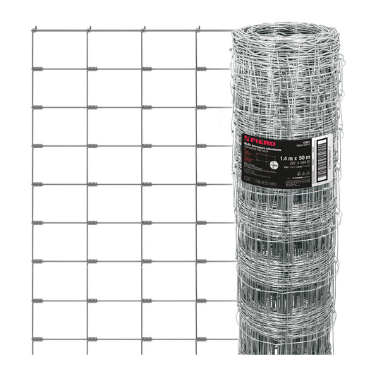Cercado Seguro para Ganado - Malla Borreguera 1.4x50m Galvanizada 28kg FIERO